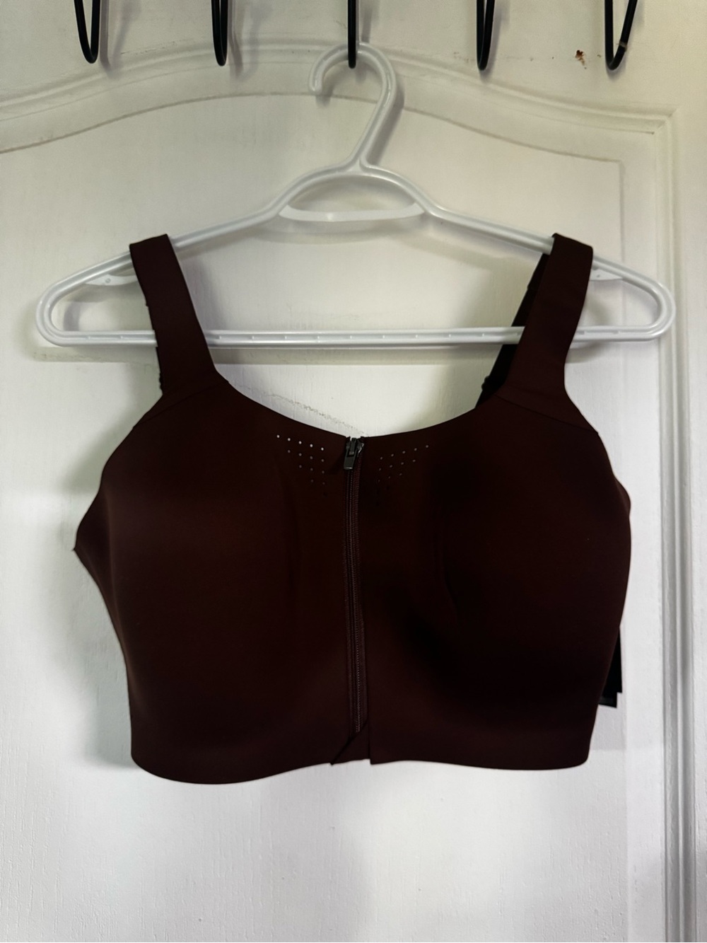 Victoria's Secret Front-Zip Sports Bra in Dark Brown